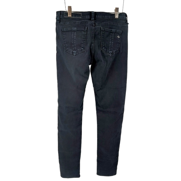 Rag & Bone Tattered Black Distressed Stretchy Jeans. Size 25 - Picture 3 of 12